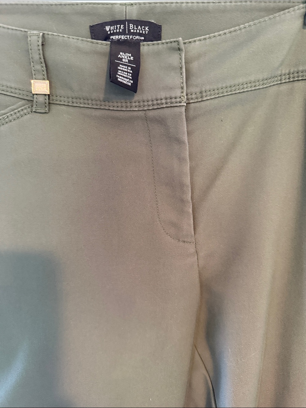 White House Black Market Olive Green Pull-On Ankle Pants
